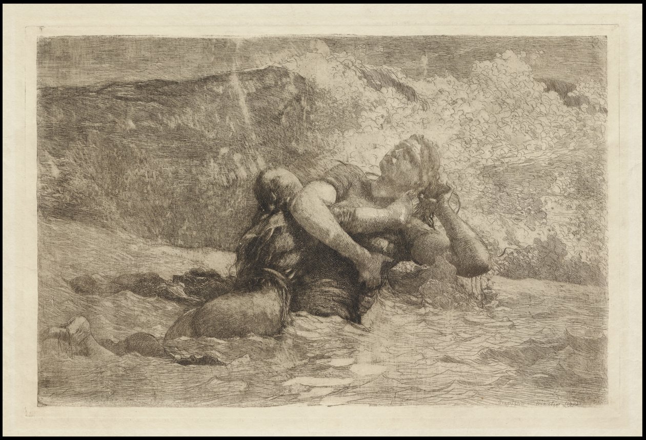 Studie for Undertow, ca. 1886 av Winslow Homer