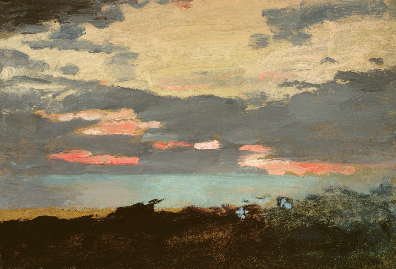 Solnedgang, Saco Bay av Winslow Homer