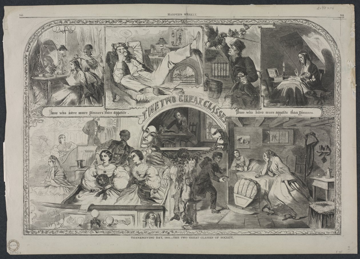 Thanksgiving-dagen 1860 – De to store samfunnsklassene av Winslow Homer