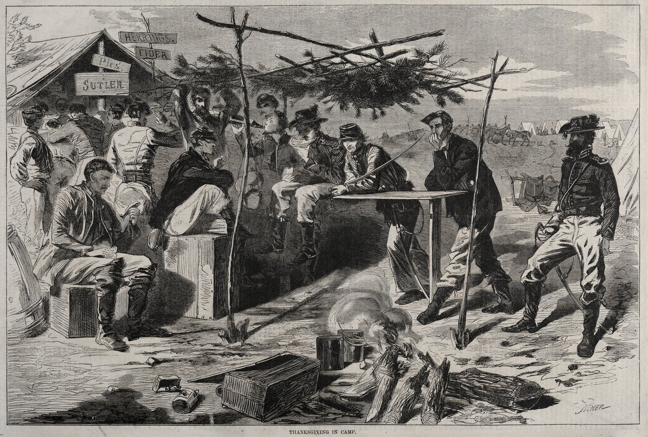 Thanksgiving på leiren av Winslow Homer