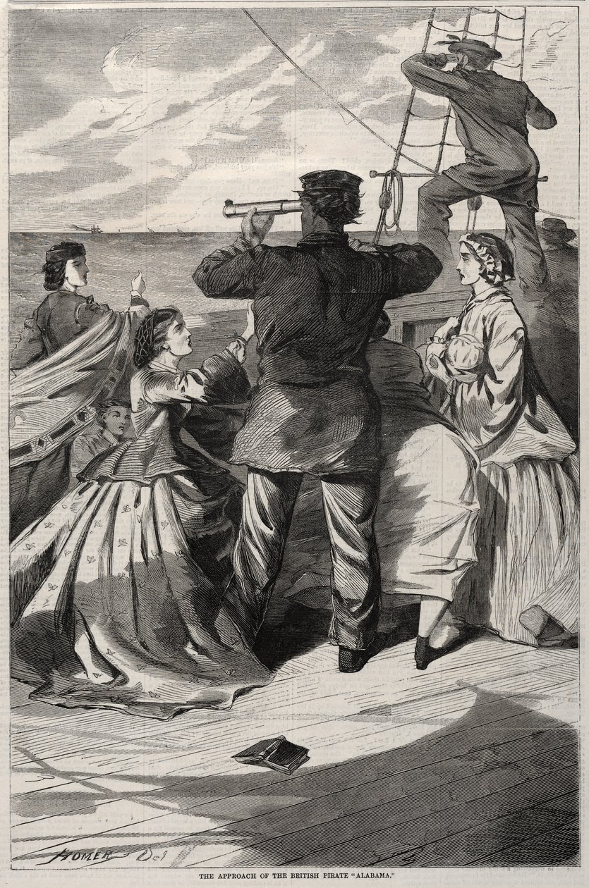 Den britiske piraten «Alabama» nærmer seg av Winslow Homer
