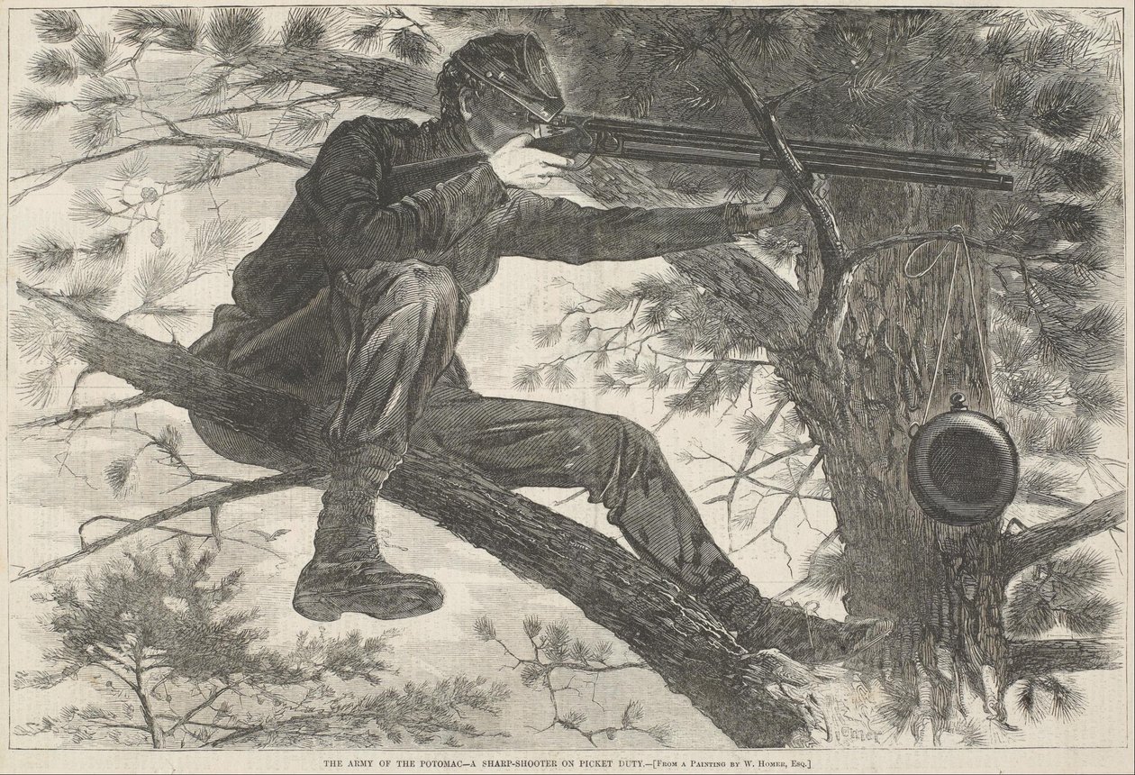 Potomac-hæren - En skarpskytter på vaktpost av Winslow Homer