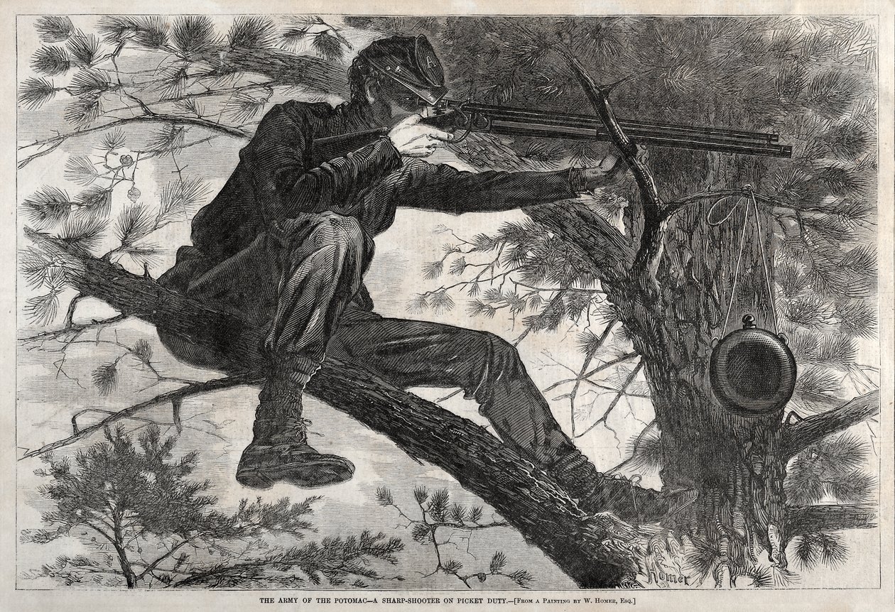 Potomac-hæren - En skarpskytter på vakt av Winslow Homer