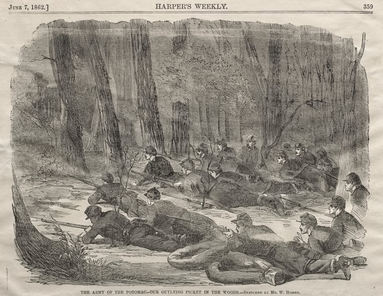 Potomac-hæren - Vår fremskutte vaktpost i skogen av Winslow Homer
