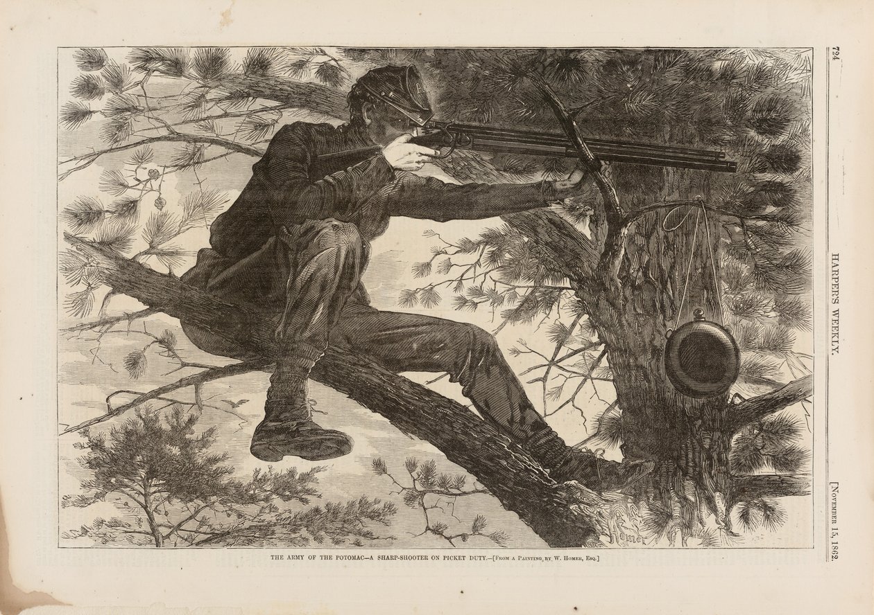 The Army of the Potomac, A Sharp-Shooter on Picket Duty, publisert i Harper