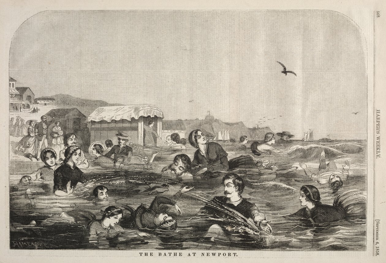 Badene i Newport av Winslow Homer