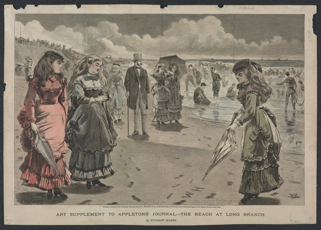 Stranden ved Long Branch, 1869. av Winslow Homer