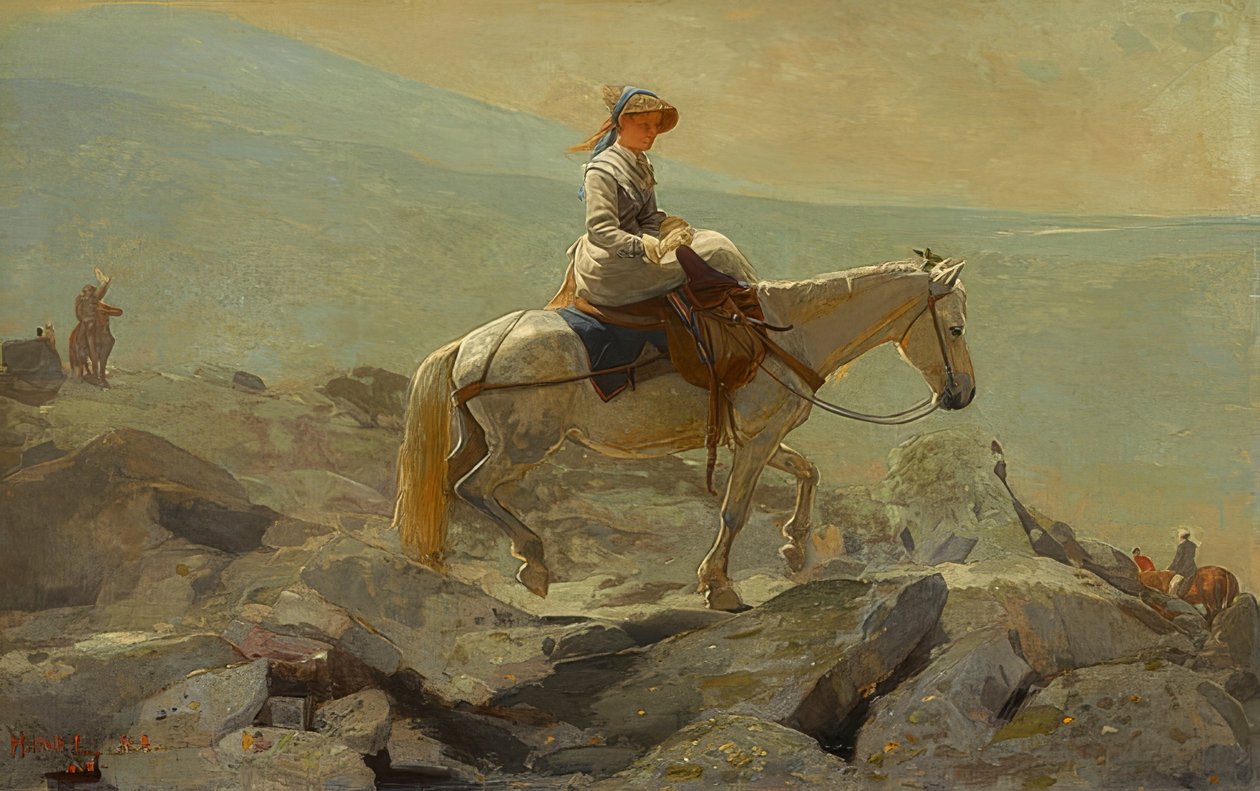 Bridle Path, White Mountains. 1868 av Winslow Homer