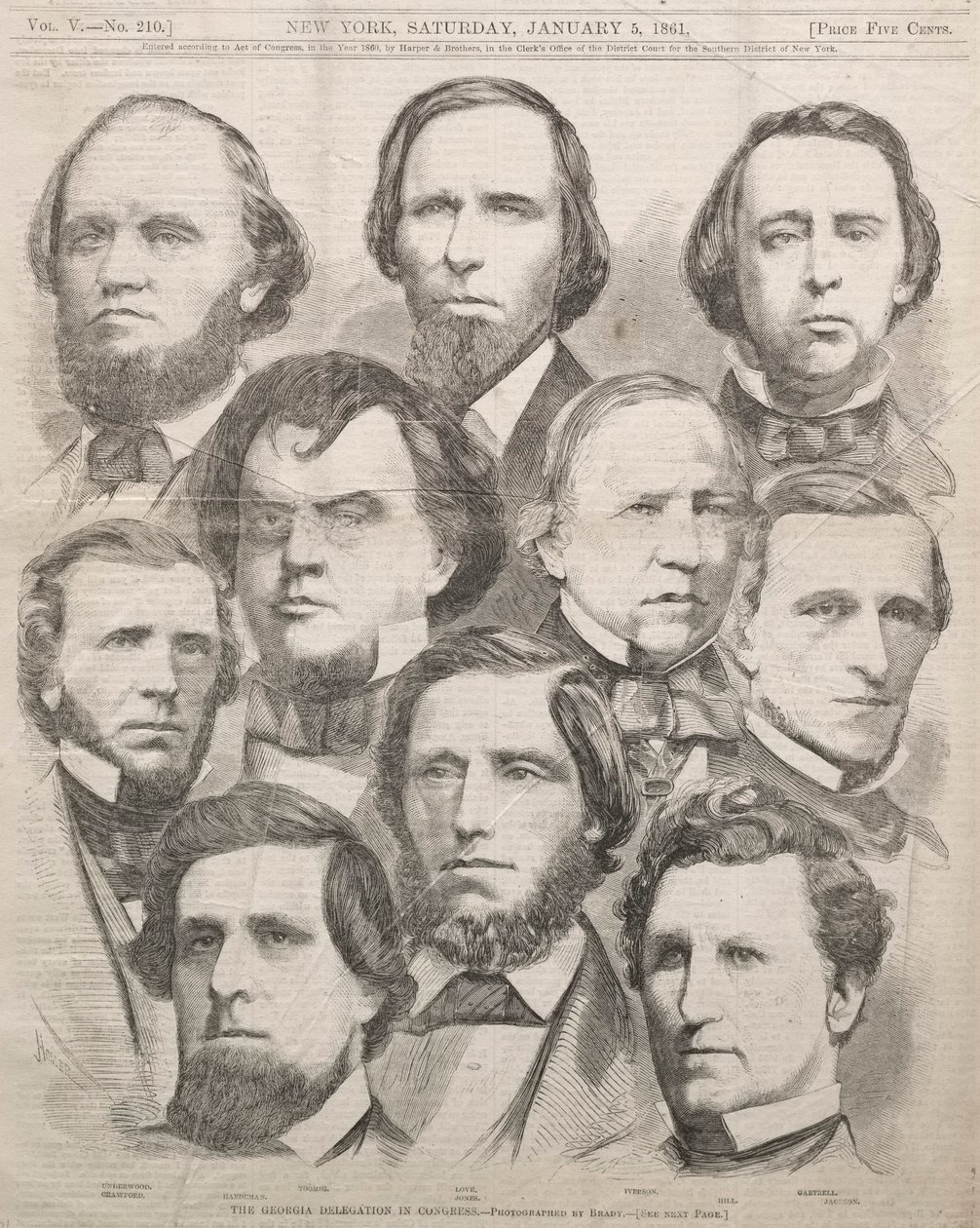 Georgia-delegasjonen i kongressen, 1861. av Winslow Homer