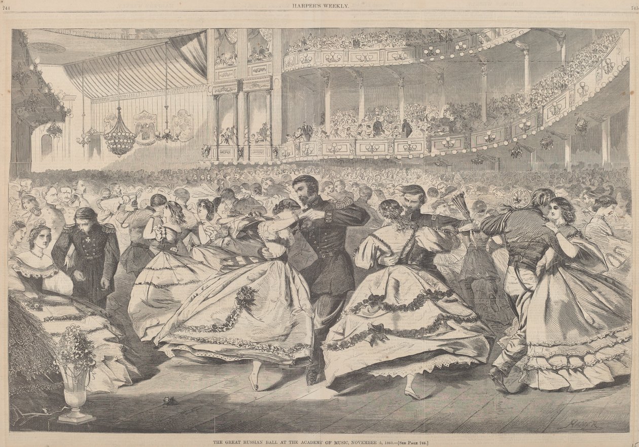 Det store russiske ballet ved Musikkhøgskolen, 5. november 1863, publisert 1863. av Winslow Homer