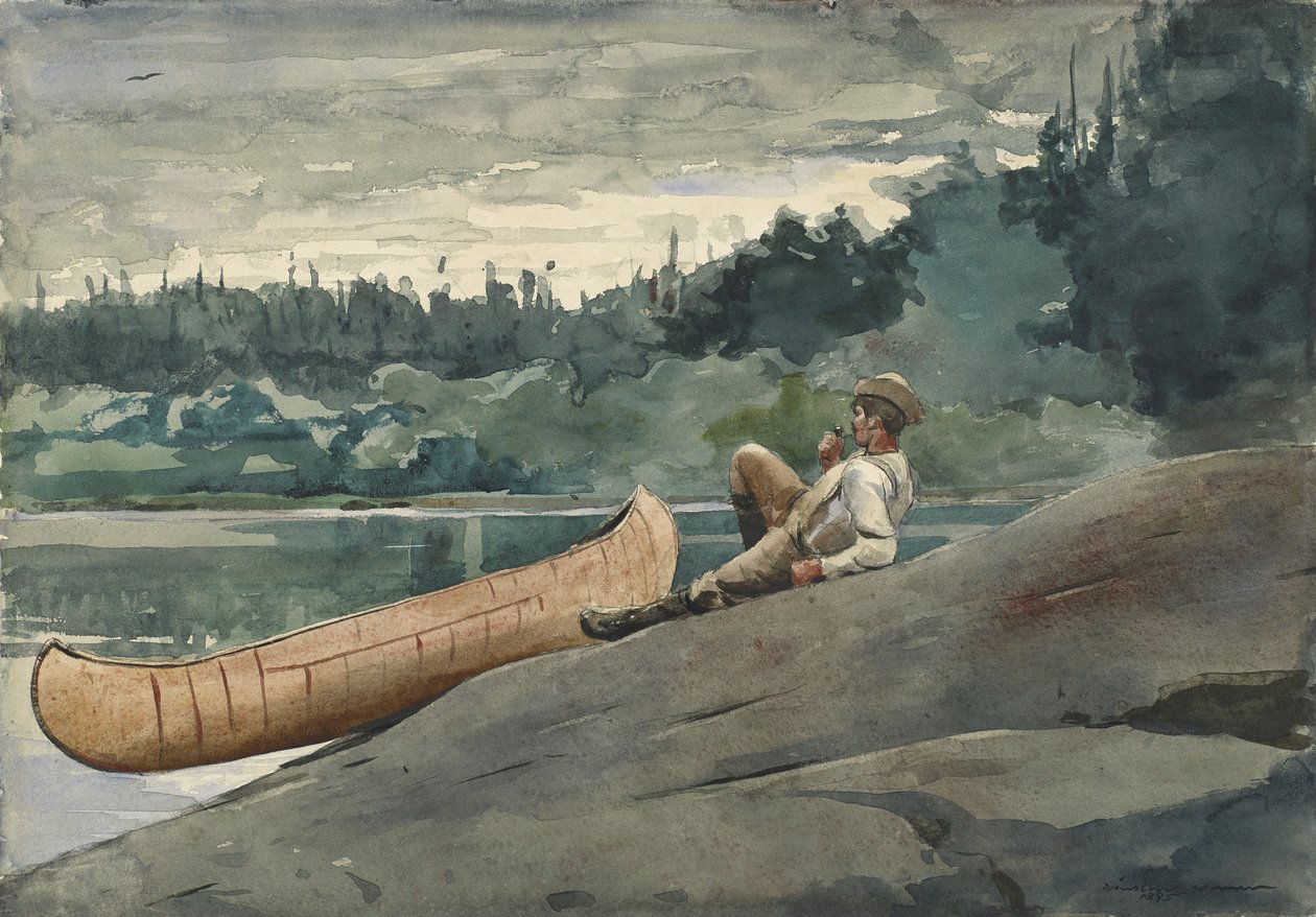 The Guide, 1895 (akvarell og noe undertegning i grafitt på vevd papir) av Winslow Homer