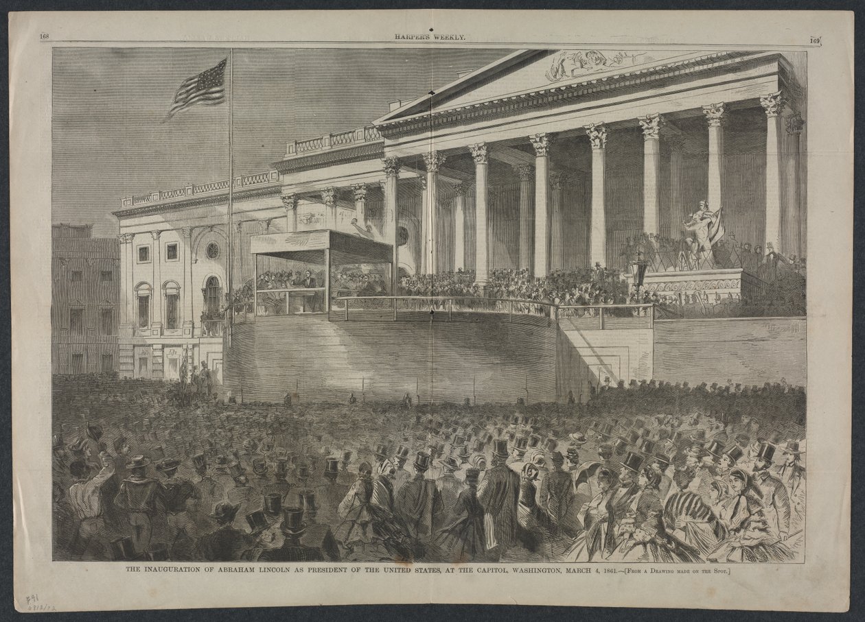 Innsettelsen av Abraham Lincoln som president i USA, 4. mars 1861, 1861. av Winslow Homer