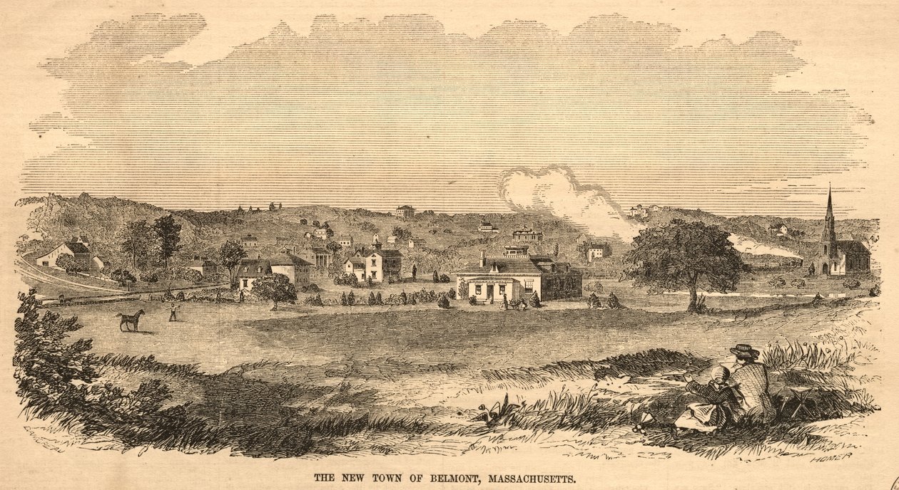 Den nye byen Belmont, Massachusetts, 1859. av Winslow Homer