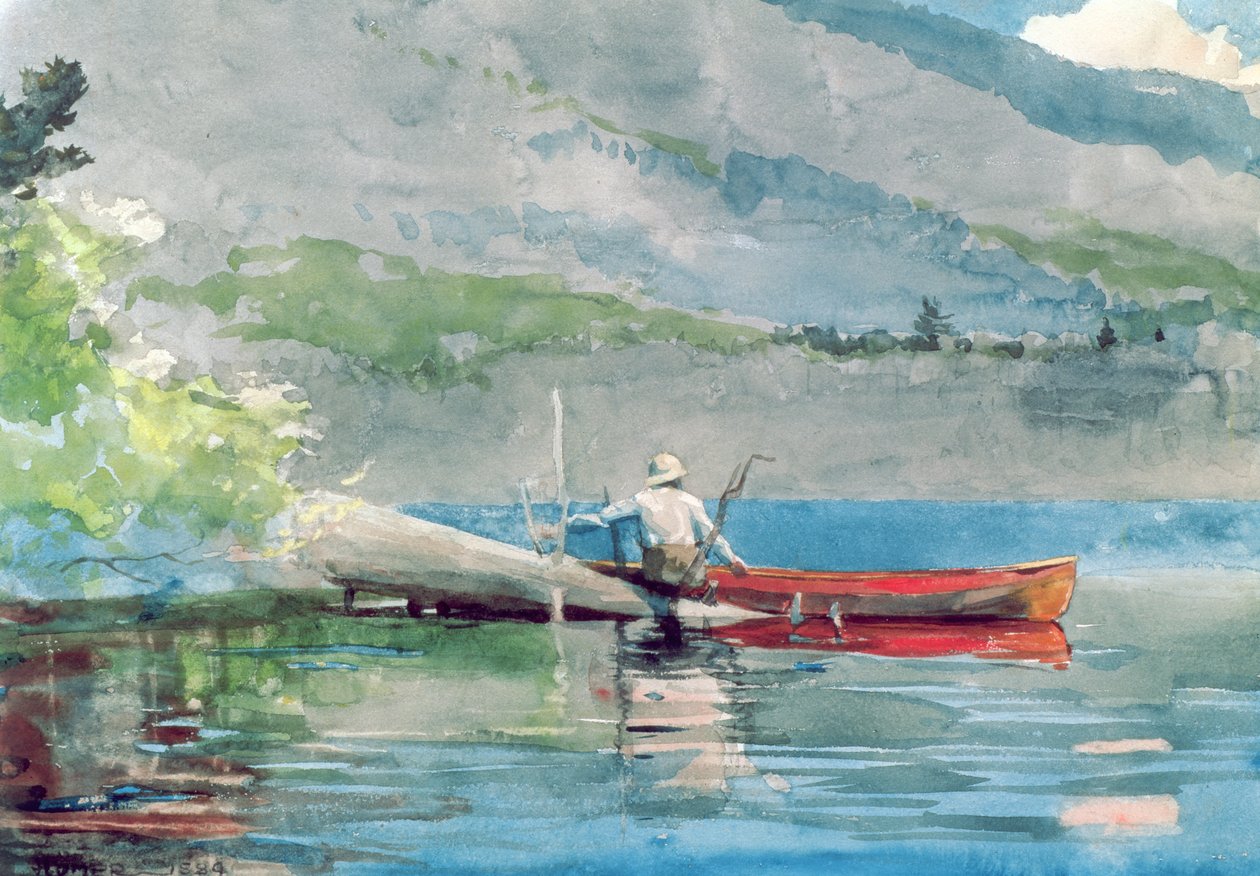Den røde kanoen, 1884 av Winslow Homer