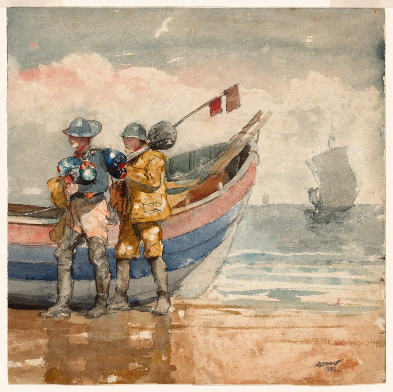 The Return, Tynemouth (recto) Study (verso) av Winslow Homer