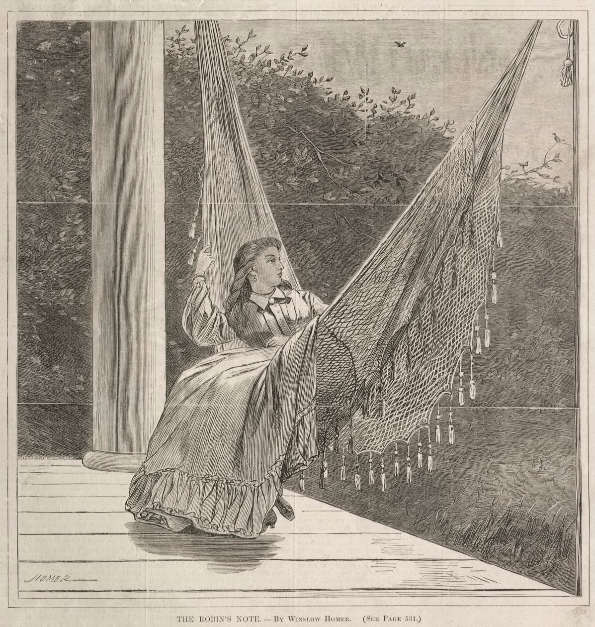The Robins Note, 1870. av Winslow Homer