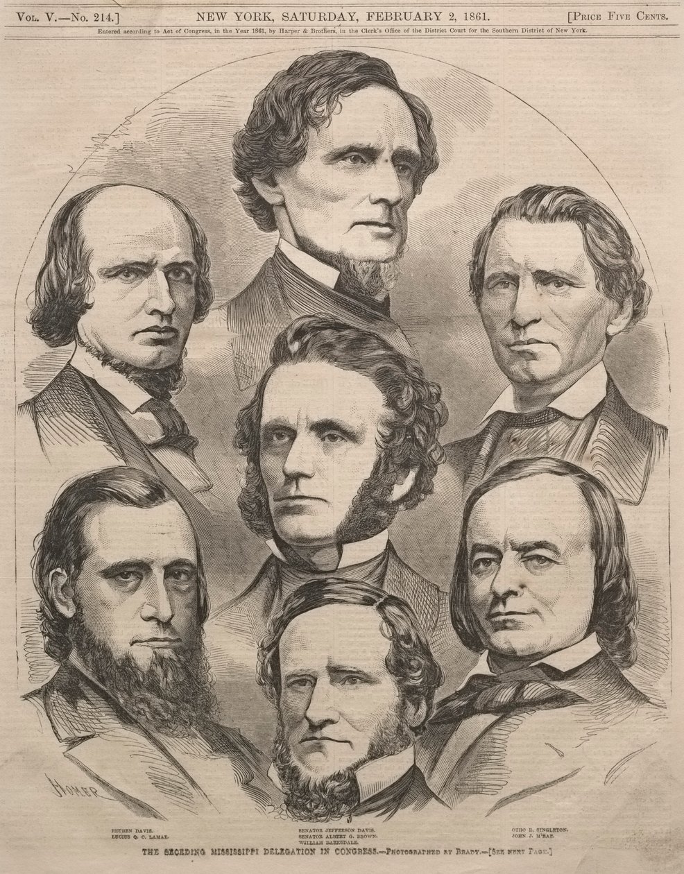 Den løsrevne Mississippi-delegasjonen i kongressen, 1861 av Winslow Homer