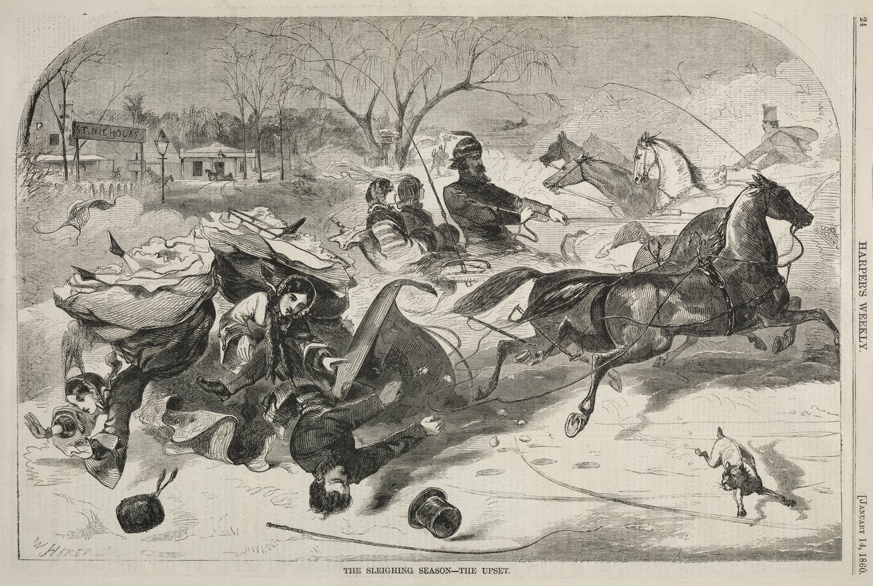 Sledekjøringssesongen - Veltet av Winslow Homer