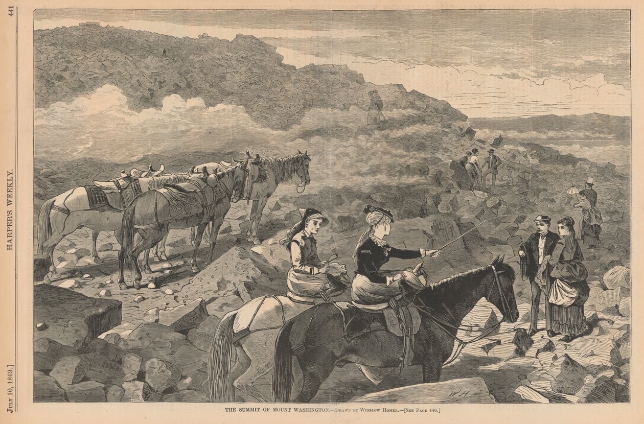 Toppen av Mount Washington, fra Harper’s Weekly, 10. juli 1869 av Winslow Homer