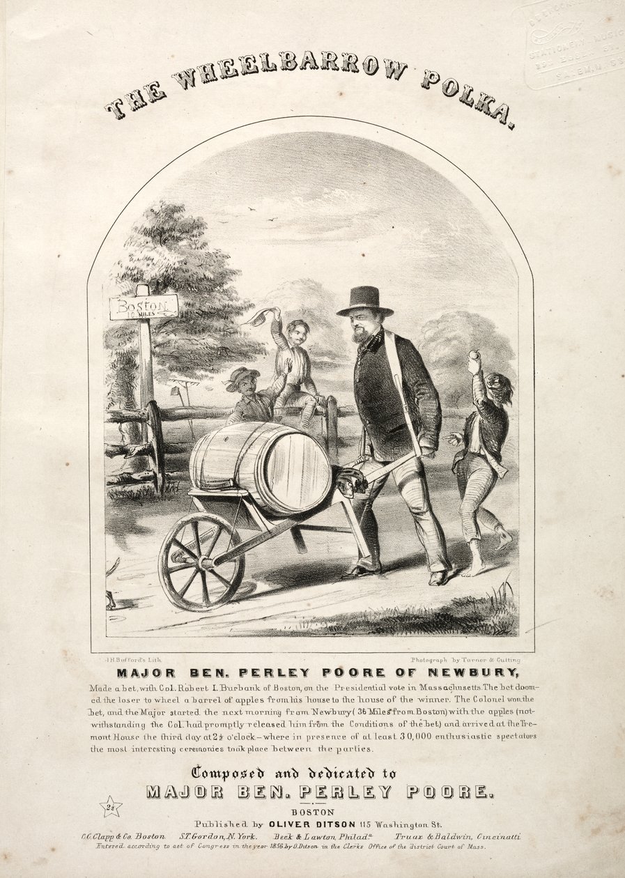 «The Wheelbarrow Polka» – Omslag til noteblad av Winslow Homer