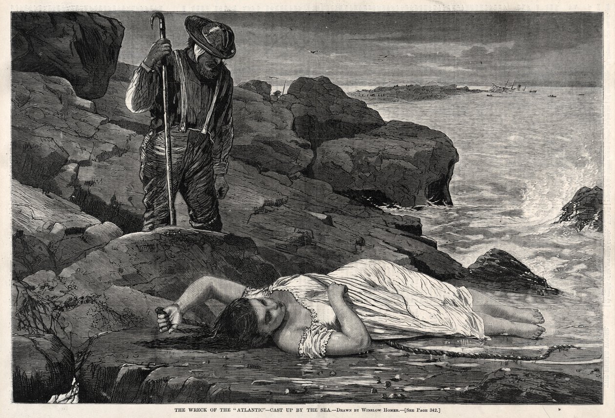 The Wreck of the Atlantic - Cast Up by the Sea, 1873. av Winslow Homer