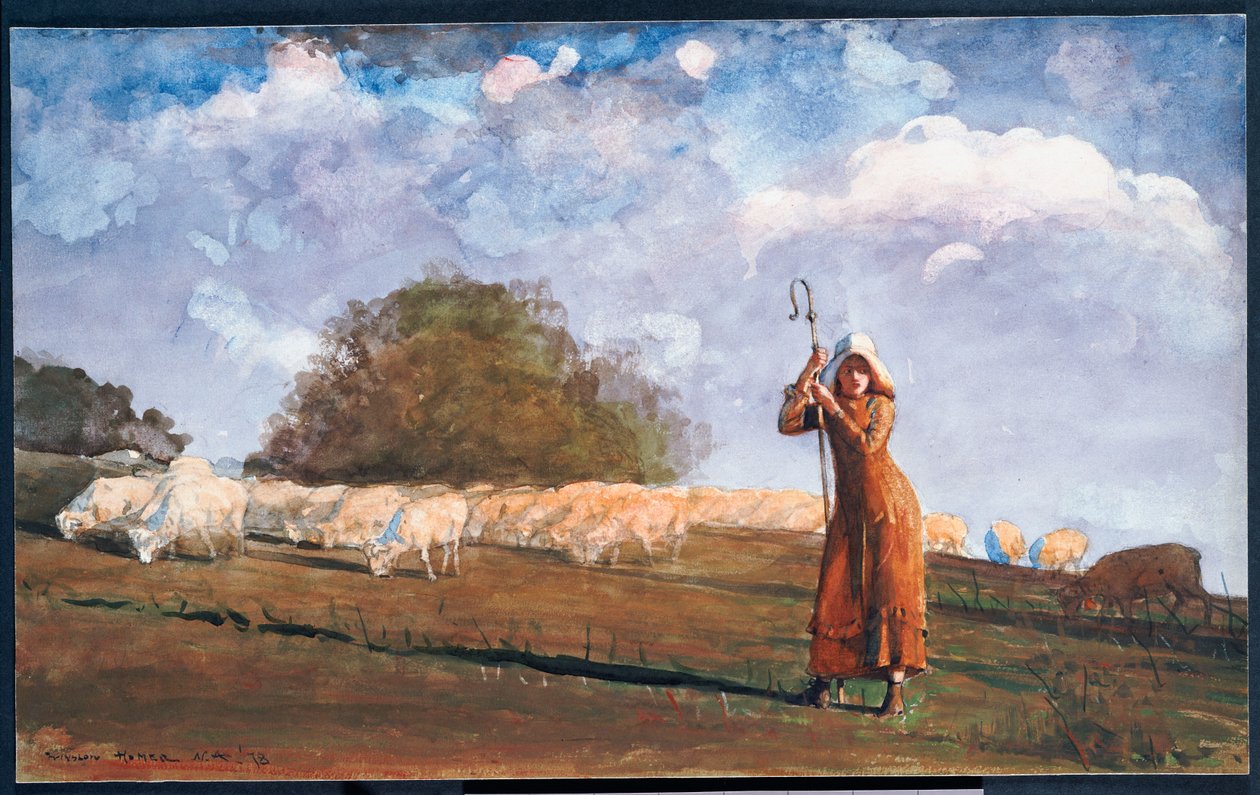Den unge gjeterinnen, 1878 av Winslow Homer