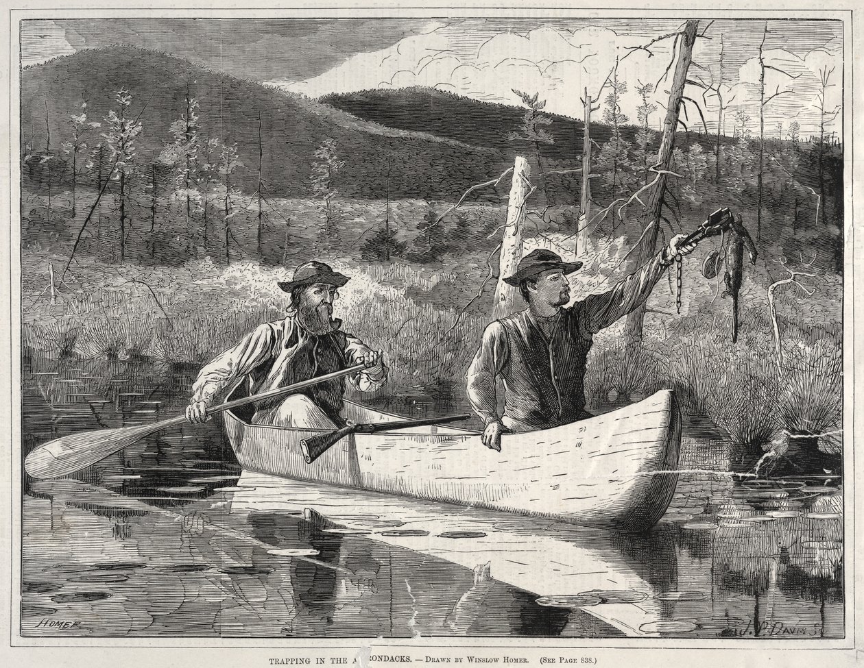 Fangst i Adirondacks, 1870. av Winslow Homer