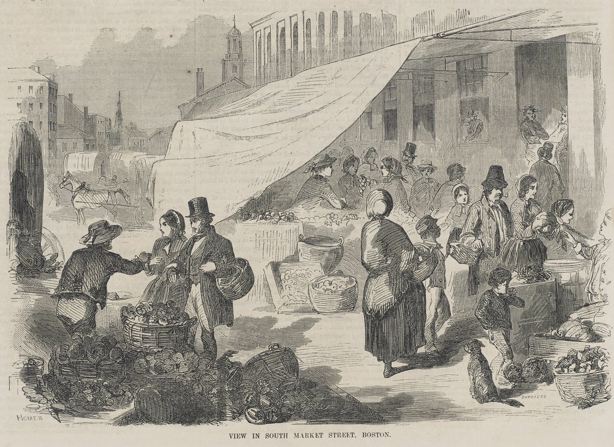 Utsikt i South Market Street, Boston av Winslow Homer
