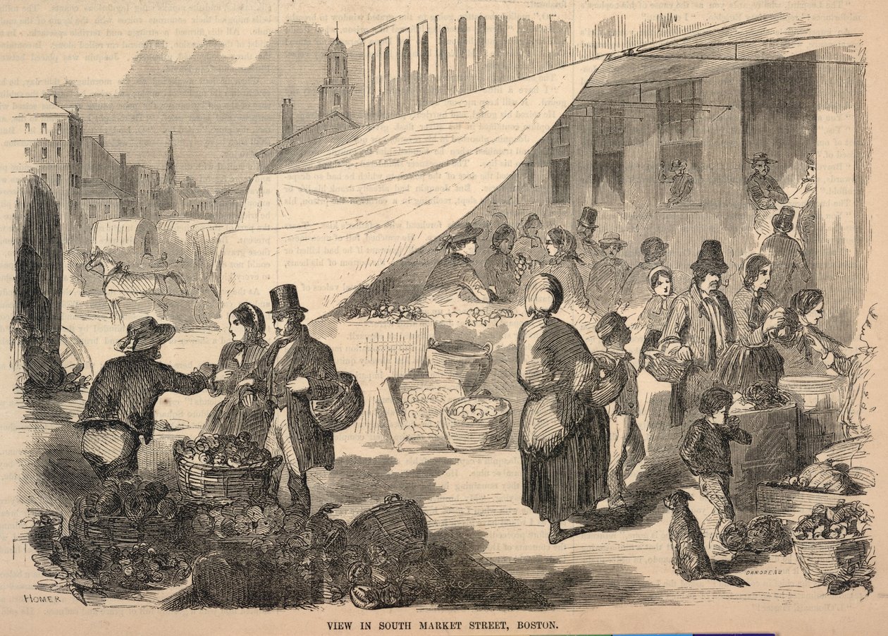 Utsikt over South Market Street i Boston, fra Ballou
