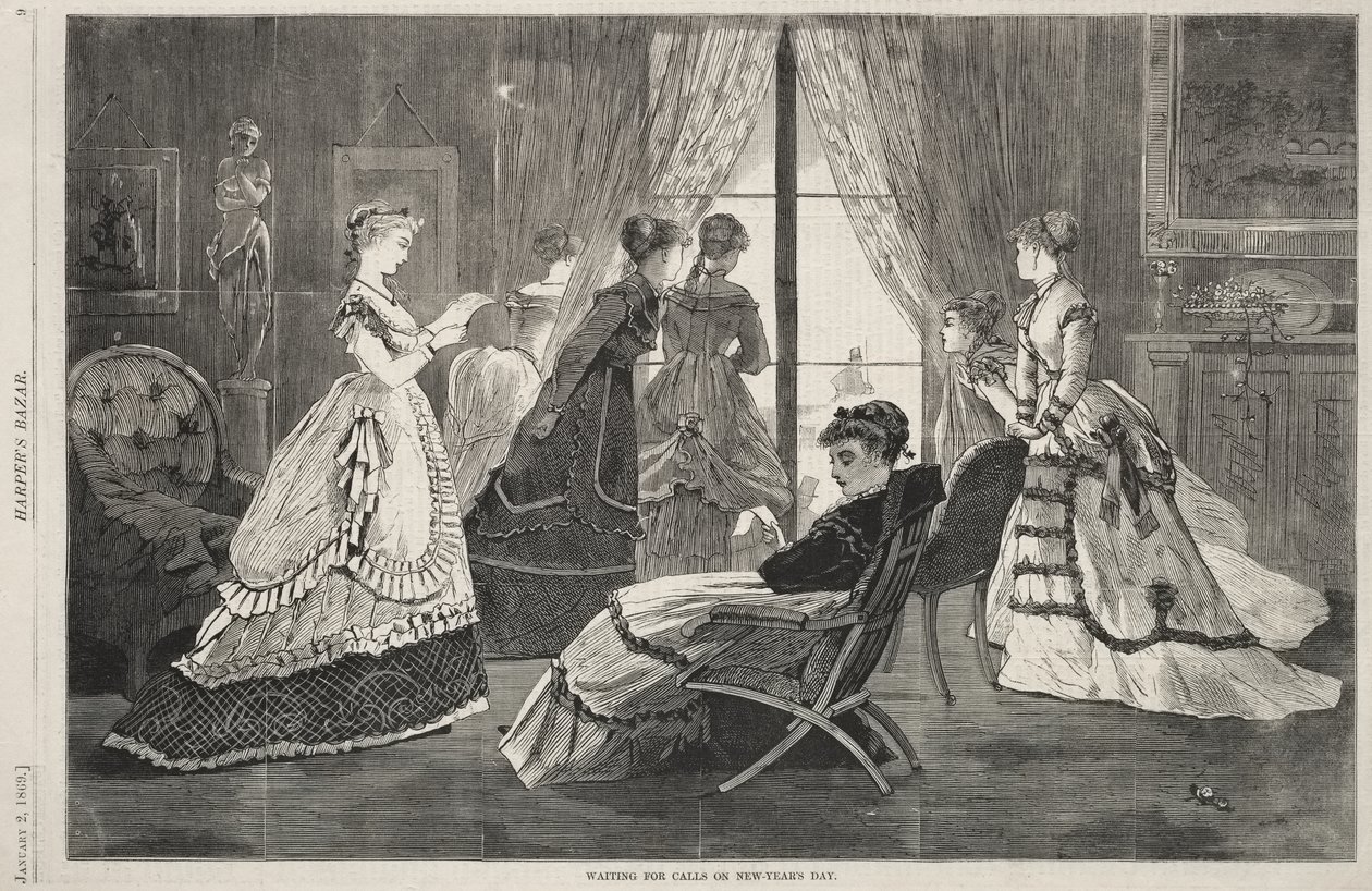 Å vente på telefoner på nyttårsdag av Winslow Homer
