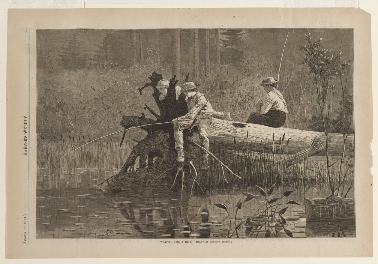 Venter på napp av Winslow Homer