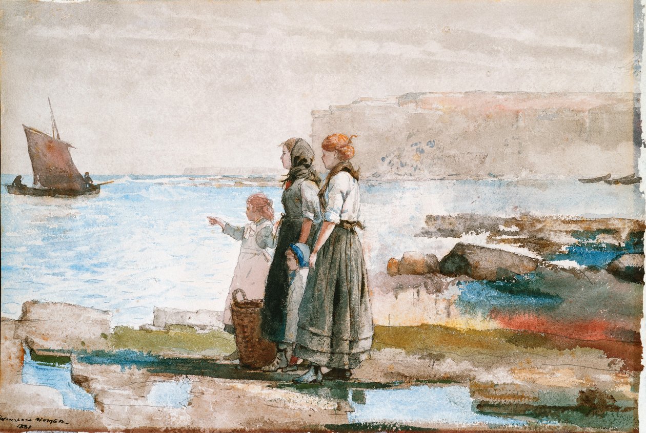 Venter på retur av fiskeflåtene, 1881 av Winslow Homer