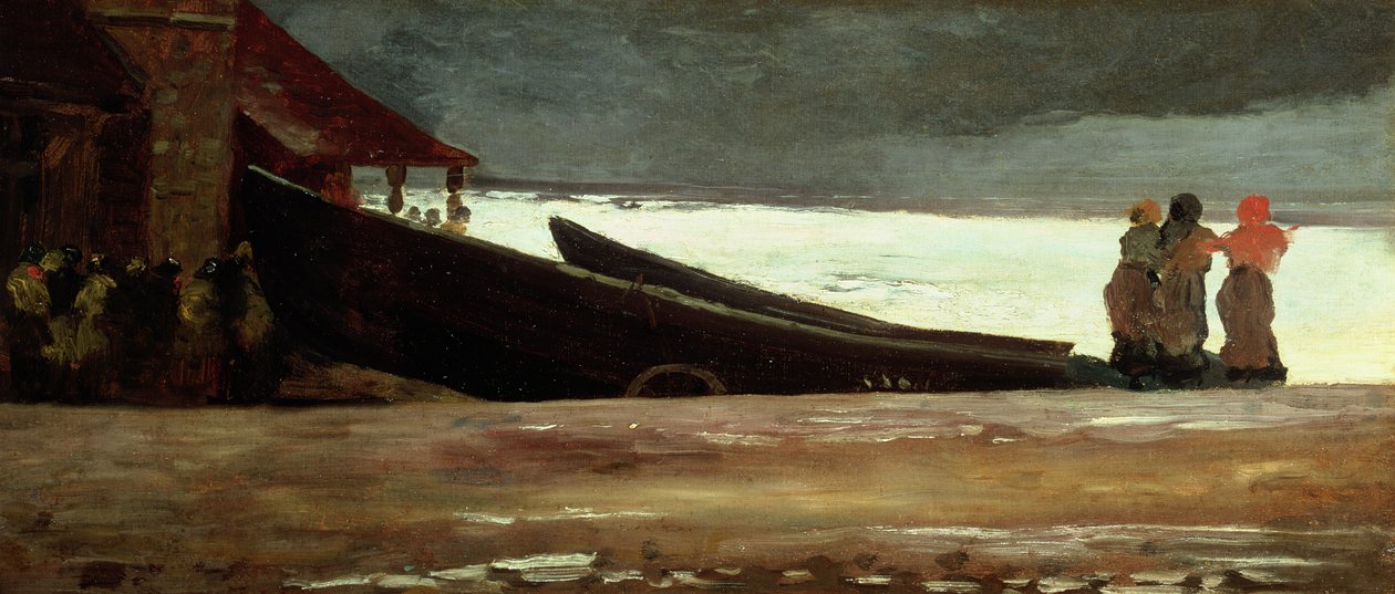 Ser på en storm på den engelske kysten av Winslow Homer