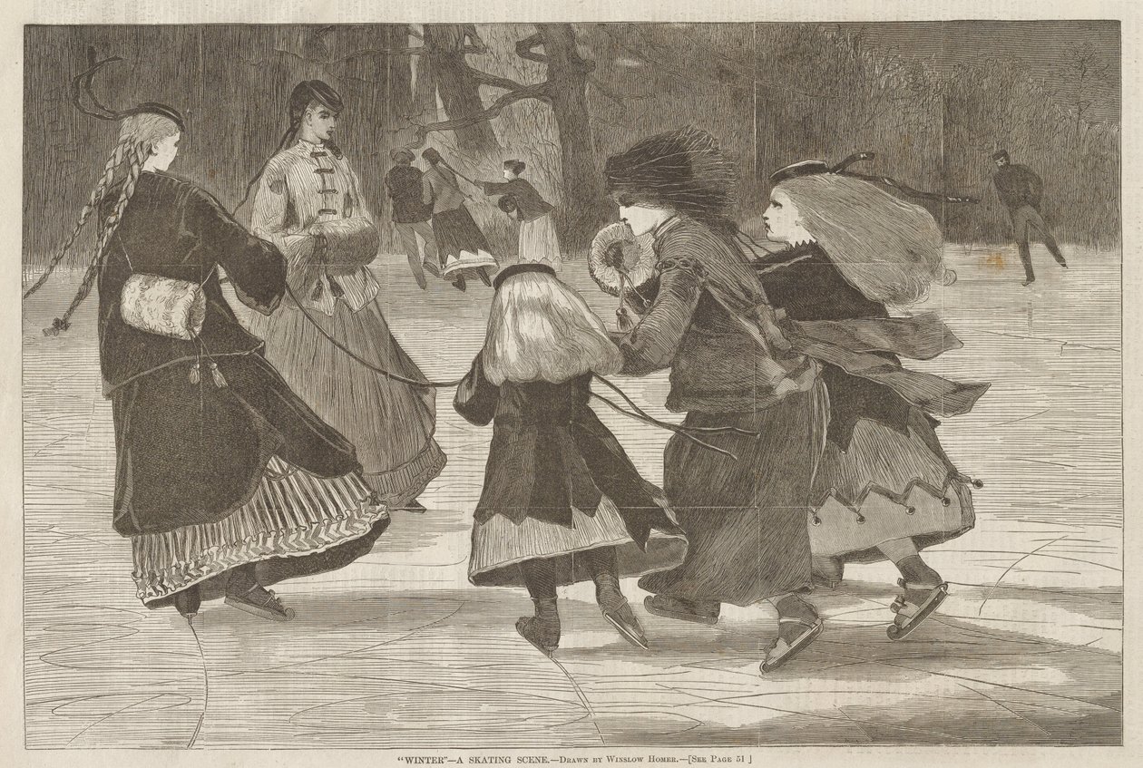 Vinter - En skøytescene av Winslow Homer