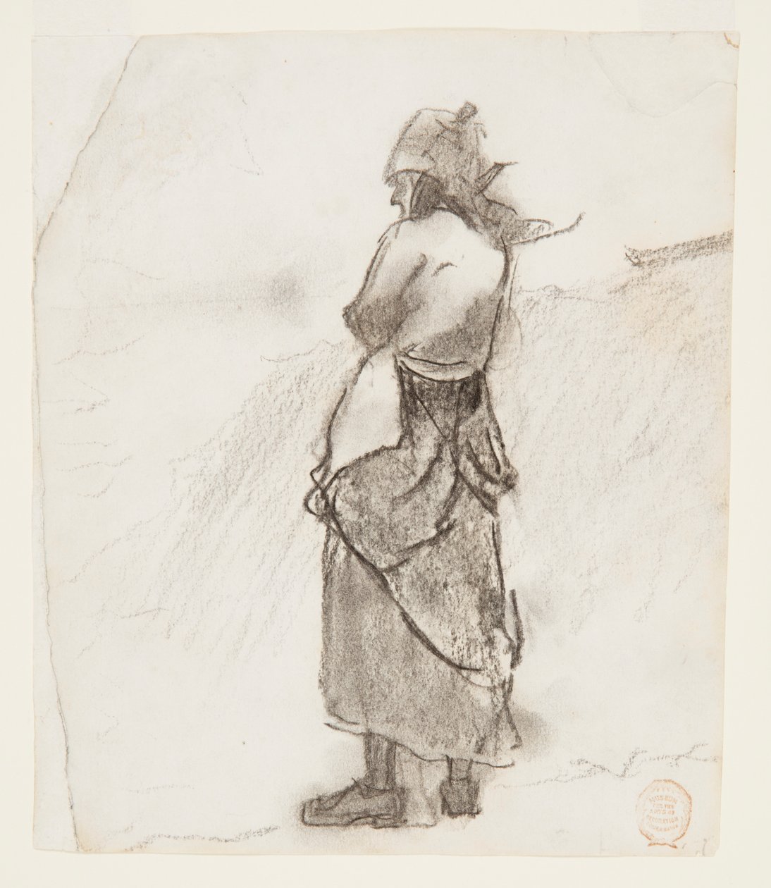 Kvinne ser ut mot havet, Cullercoats, England av Winslow Homer