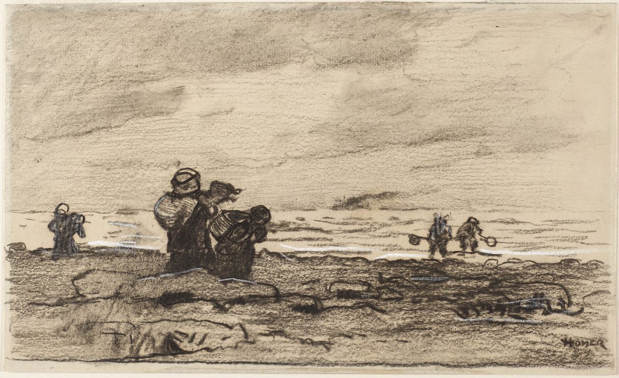 Kvinner på en steinete kyst av Winslow Homer