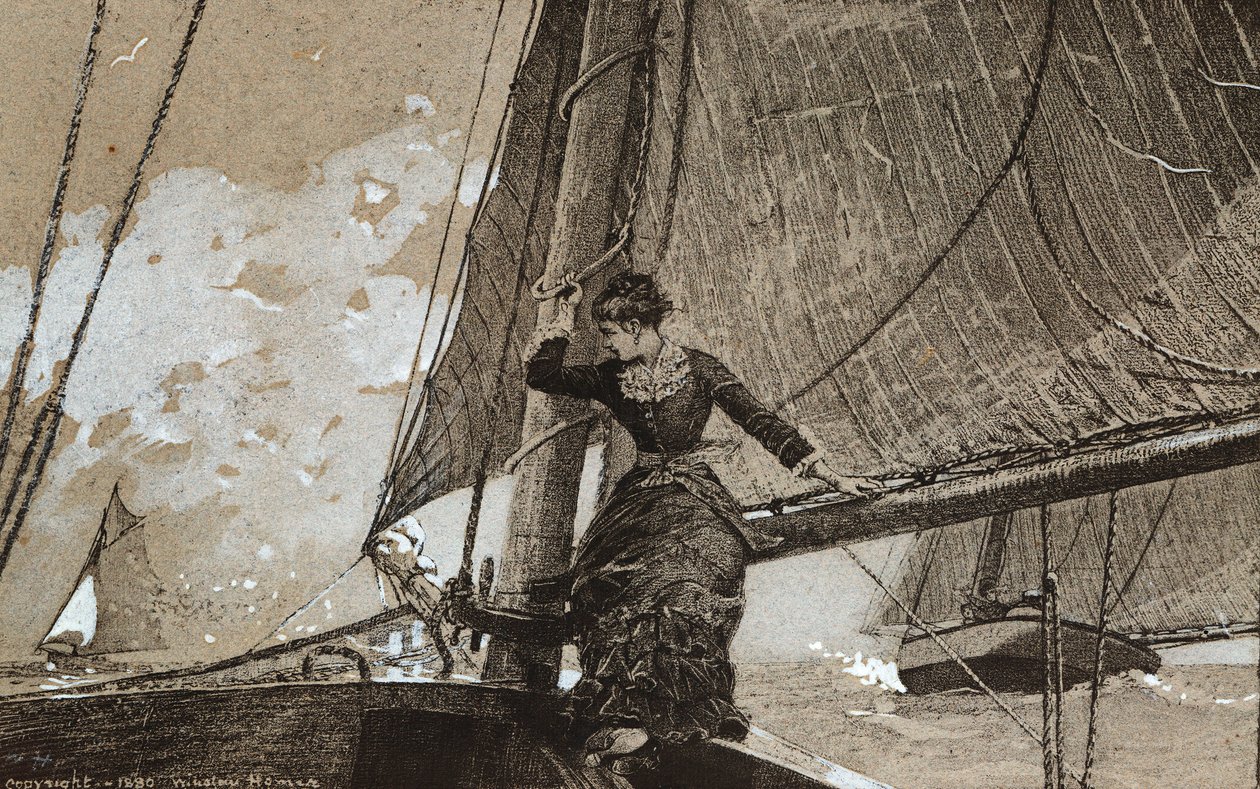 Yachting jente, 1880 av Winslow Homer