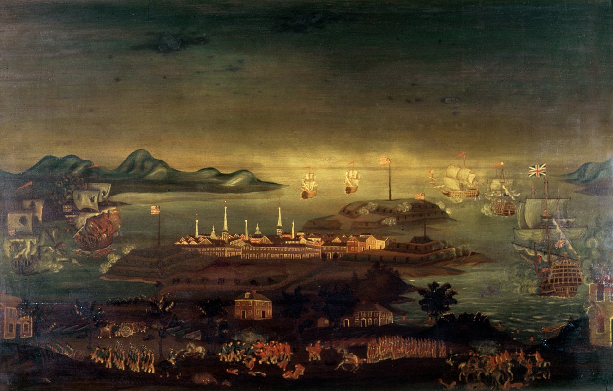 Slaget ved Bunker Hill, 17. juni 1775 (olje) av Winthrop Chandler