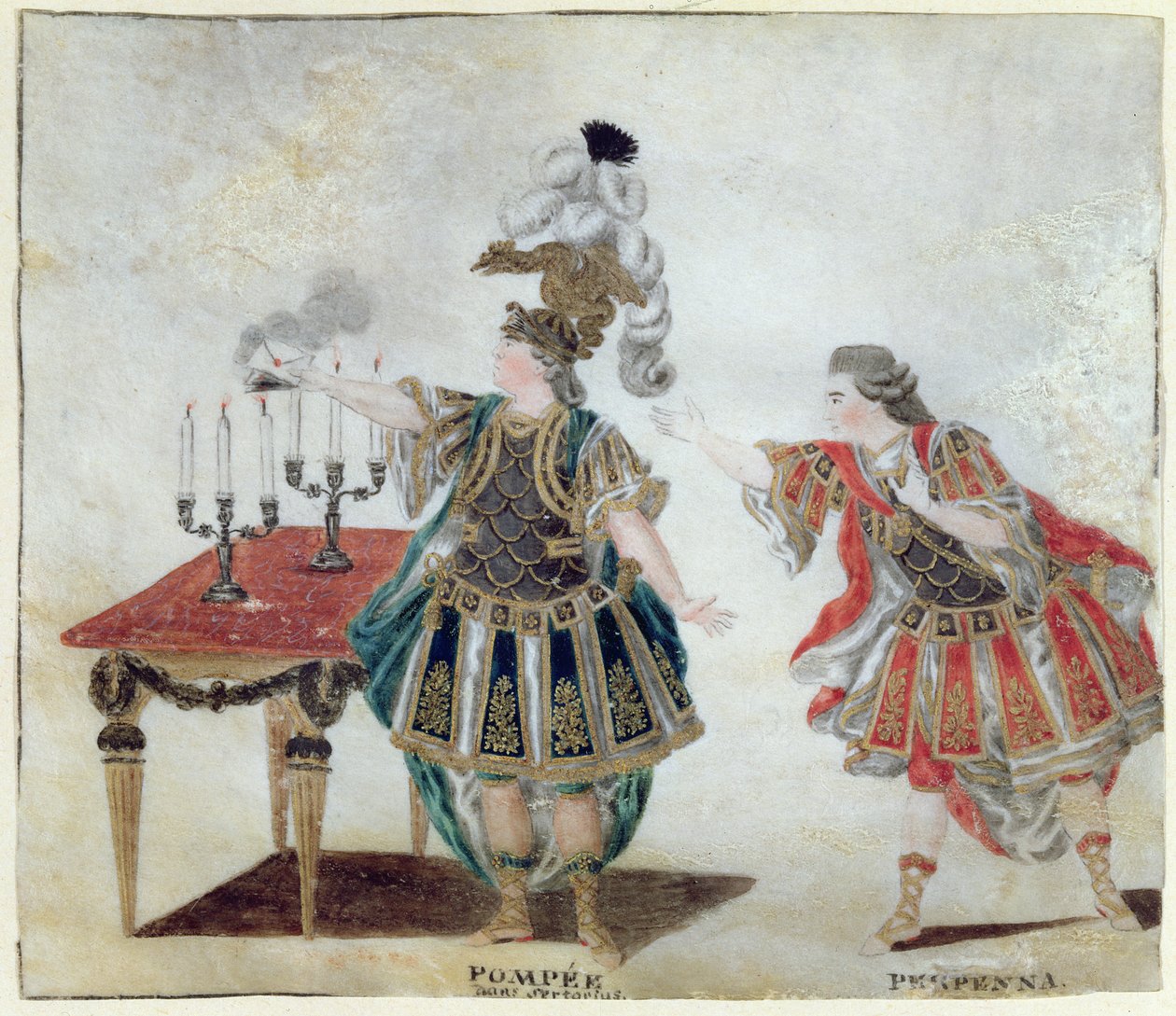 Pompeius og Perpenna i tragedien Sertorius av Corneille, ca. 1780 av Wirscher