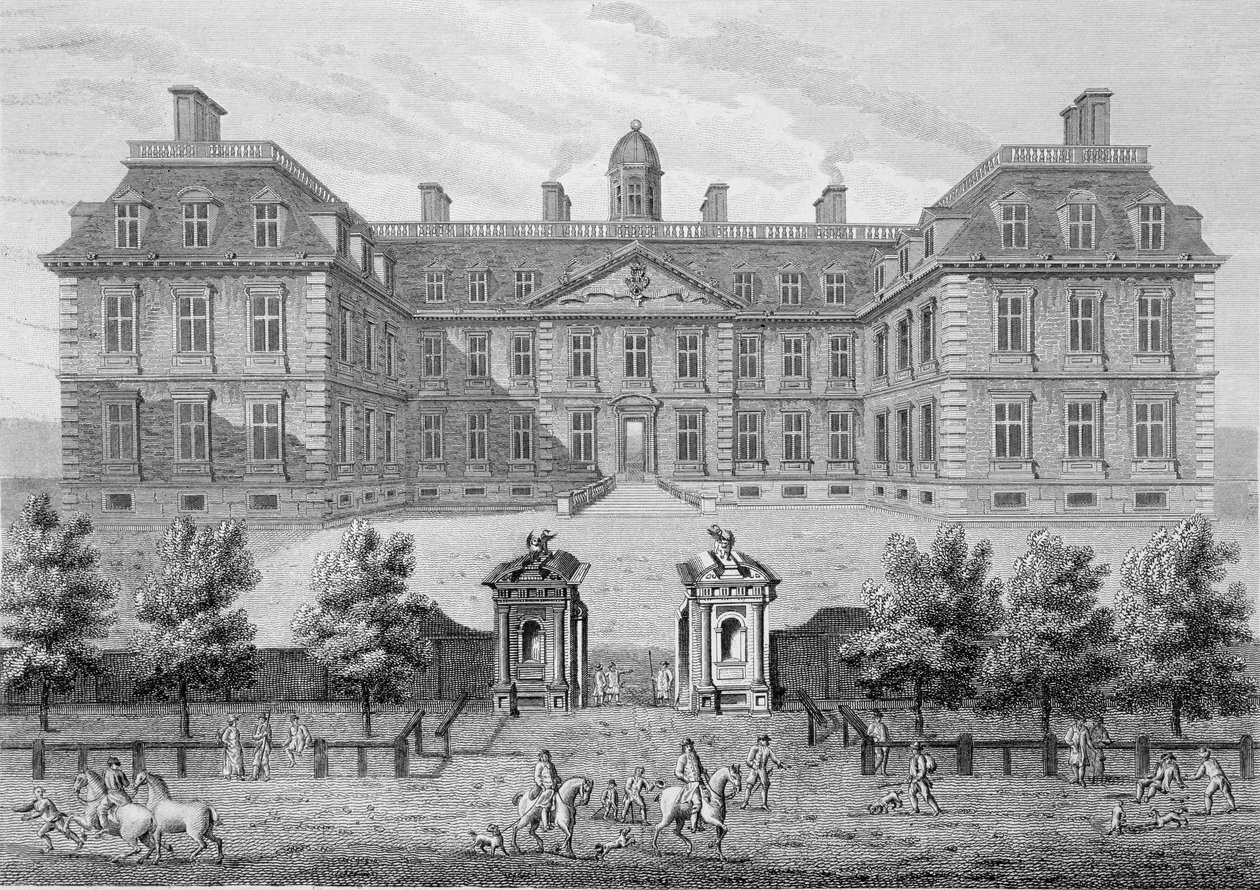 Albemarle House, tidligere Clarendon House, London, utgitt 1809 av Wise