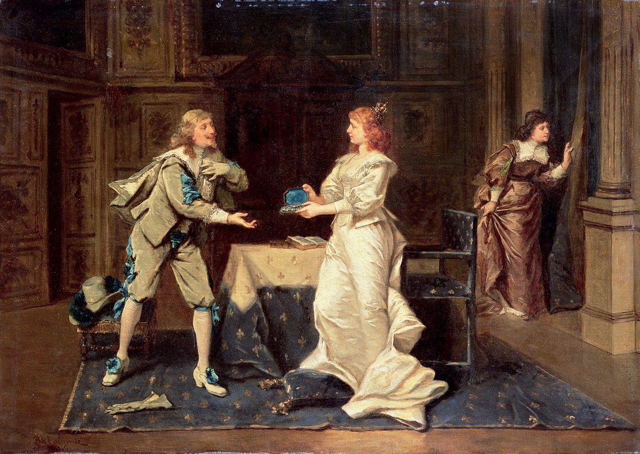 Lord Buckingham (1592-1628) og dronning Anne av Østerrike (1601-66), ca. 1886 av Wladyslaw Bakalowicz