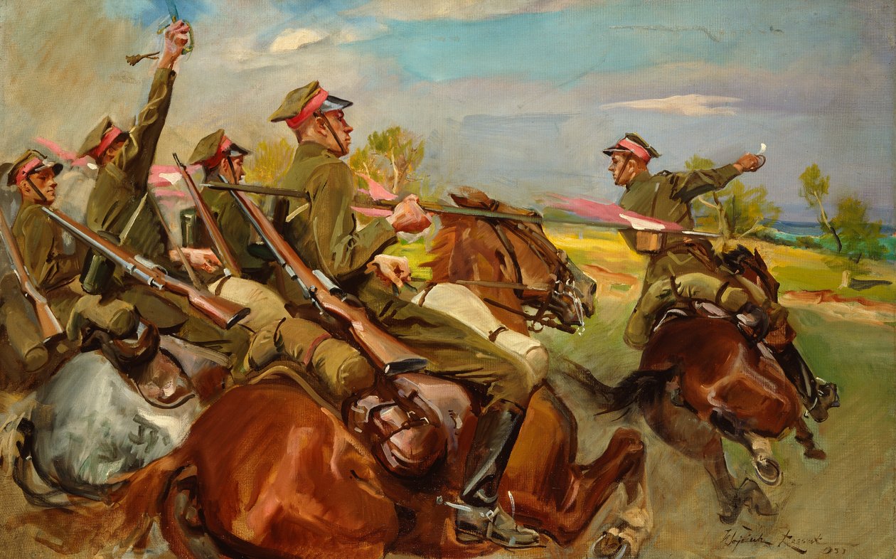 Polsk kavaleriladning (olje på lerret) av Wojciech Kossak