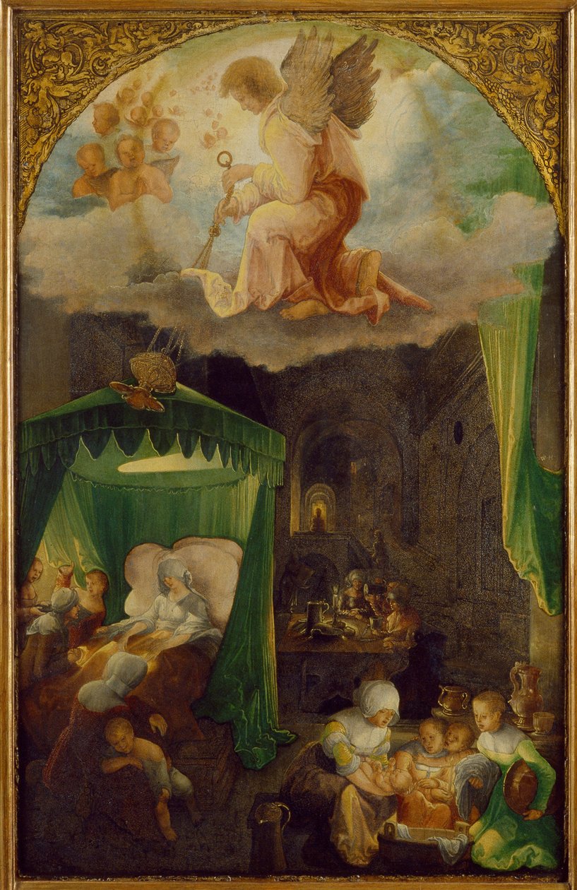 Jomfruens fødsel, ca 1521 av Wolf Huber