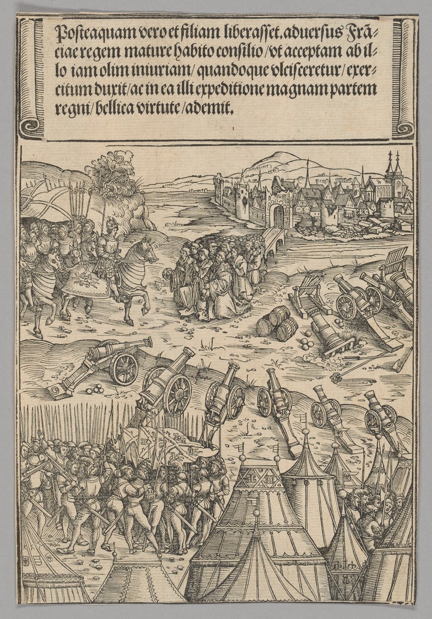 Capitulation of a French City, plate 12 fra historiske scener fra livet til keiser Maximilian I fra triumfbuen av Wolf Traut