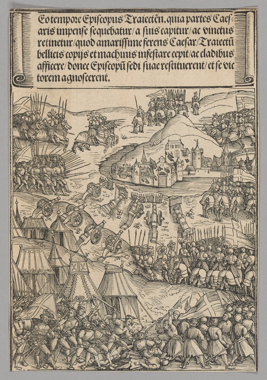 Siege of Utrecht, plate 6 fra historiske scener fra livet til keiser Maximilian I fra triumfbuen av Wolf Traut