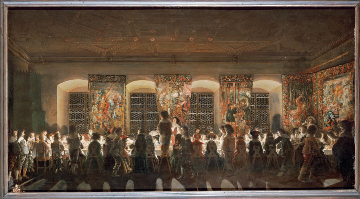 Nattlig bankett (olje på kobber) av Wolfgang Heimbach