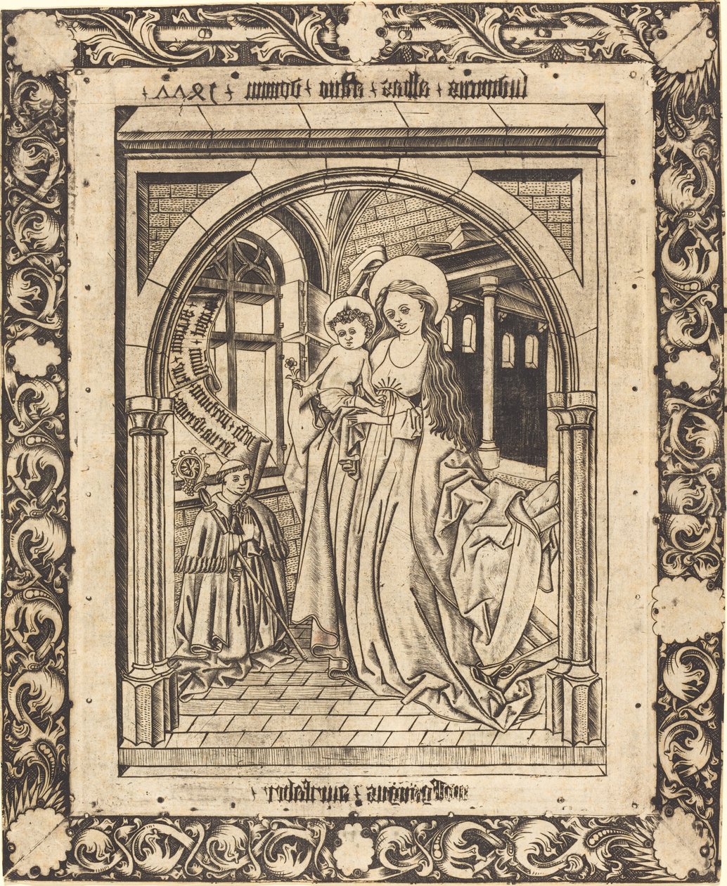 Madona și Pruncul cu starețul Ludwig von Churchwaldennorwegian av Wolfgang The Goldsmith after Master E.S.