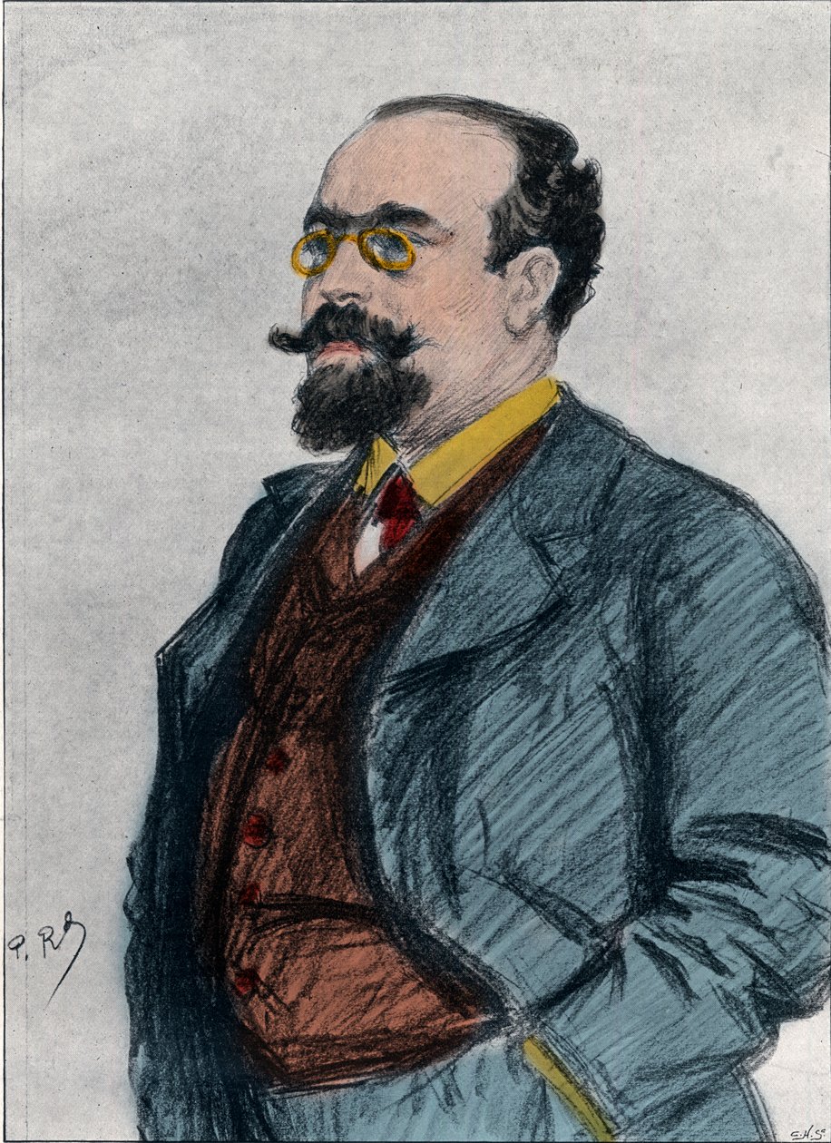 Portrett av Lazare Bernard (Bernard Lazare) (1865-1903) fransk jødisk litteraturkritiker, politisk journalist, polemiker og anarkist. av Woodbine K. Hinchliff
