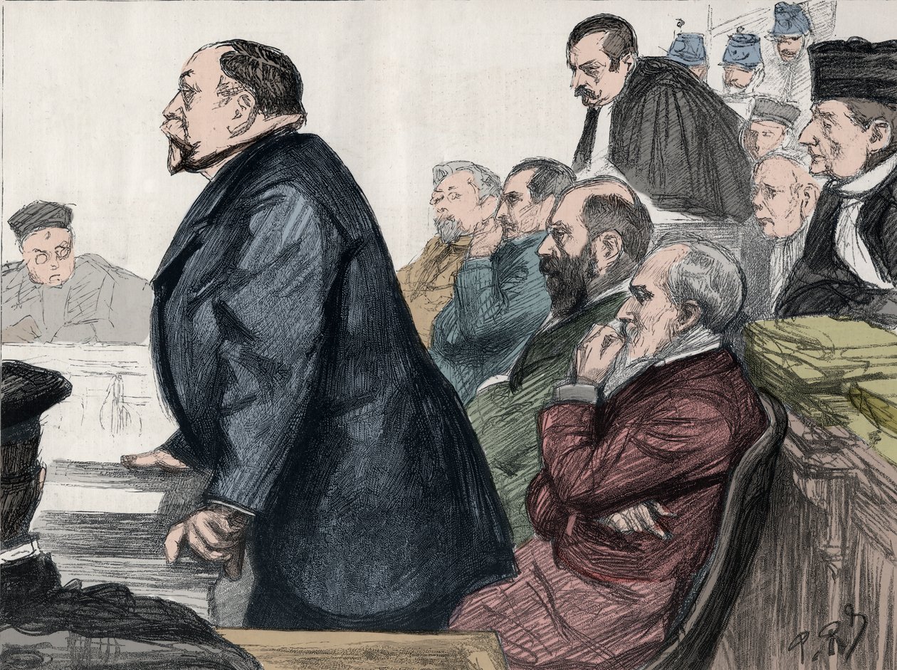 Scandal of Panama (1892-1897): rettssaken og dommen mot direktørene for Panama Canal Company 8. februar 1893 ved Palais de Justice. av Woodbine K. Hinchliff