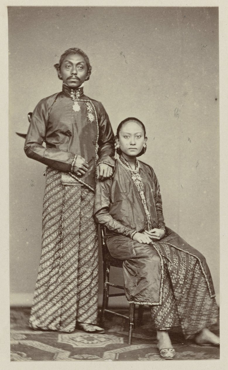 Pakoe Boewono IX, Susuhunan fra Surakarta med kona Ratoe av Woodbury and Page